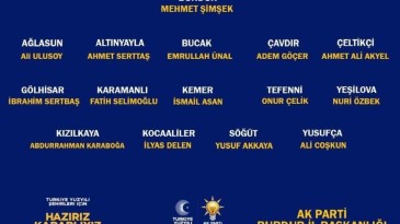 Ak Parti Burdur Belediye başkan adayları belli oldu