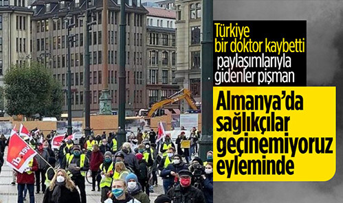 ALMANYA’DA SAĞLIK PERSONELİ SOKAĞA İNDİ