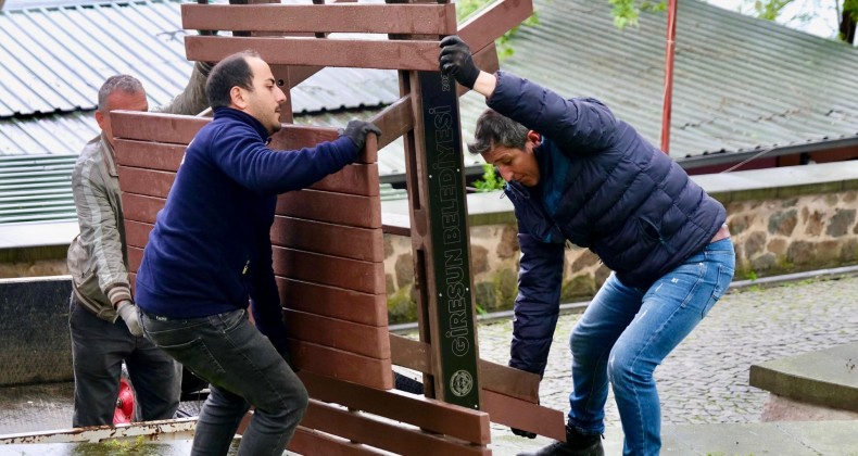 Giresun Kalesinde yeni oturma grubu ve masalar – Birlik Haber Ajansı
